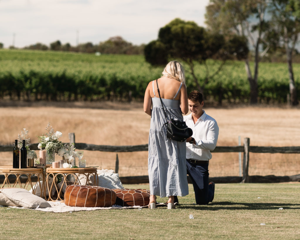 Photographing a Proposal in a  Winery in McLaren Vale
